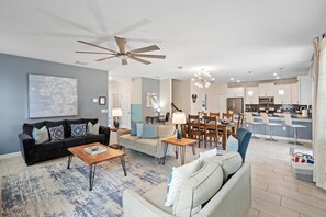 House, Multiple Bedrooms | Living area - ChampionsGate Resort 8-Bedroom Vacation Pool Home - Includes Resort Clubhouse Amenity Access! 8 Home (Kissimmee)