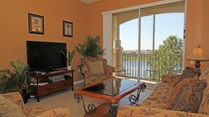 Condo, 3 Bedrooms | Living area - Windsor Hills Resort 3 Bedroom 3rd Floor Condo with Lake View 3 Condo (Kissimmee)