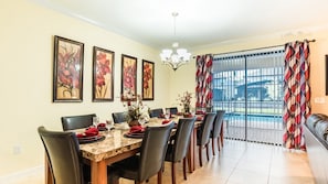 House, Multiple Bedrooms | Dining - Championsgate Resort 8 Bedroom Pool Home with Spa 8 Home (Davenport)