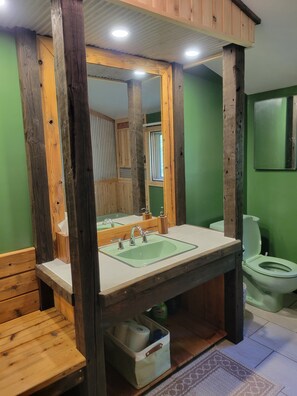 Secador de pelo, toallas, papel higiénico