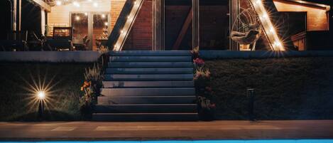 Piscine extérieure, piscine chauffée