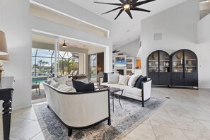 House, 4 Bedrooms | Living area | Smart TV - Punta Gorda Isles 4-Bedroom Private Pool Home on Canal 4 Home (Punta Gorda)