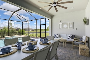 Outdoor dining - Heritage Landing Resort 4 Bedroom House Private Pool+Spa 4 Home (Punta Gorda)