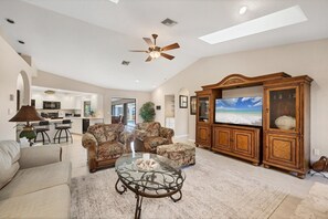 House, 3 Bedrooms | Living area | Smart TV - Punta Gorda Isles 3-Bedroom Canal-front Pool Home with Dock 3 Home (Punta Gorda)