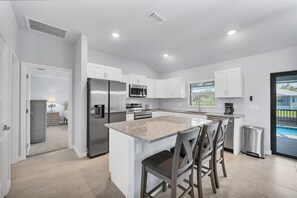 House, 4 Bedrooms | Private kitchen | Fridge, oven, coffee/tea maker, toaster - Punta Gorda 4-Bedroom Private Pool Home on Canal 4 Home (Punta Gorda)