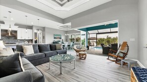 House, 3 Bedrooms | Living area - South Gulf Cove 3 Bedroom Canal Pool Home 3 Home (Port Charlotte)