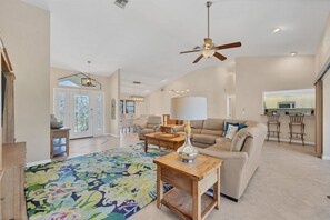 House, 3 Bedrooms | Living area - Punta Gorda Isles 3 Bedroom Private Pool+Spa Home on Canal 3 Home (Punta Gorda)