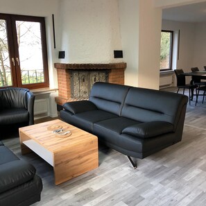 Condo, 2 Bedrooms, Balcony, Garden View | Living room | 55-inch Smart TV with satellite channels - FeWo Wald Idyllika (Willingen)
