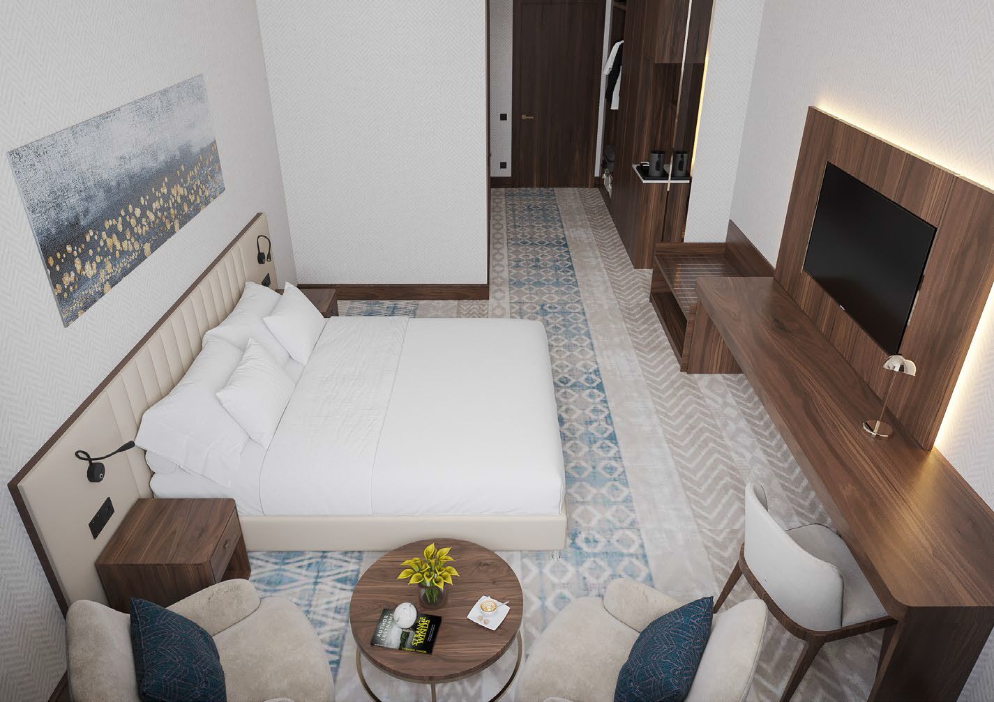 Standard-Doppel- oder -Zweibettzimmer, Blick auf den Innenhof | Zimmersafe, Schreibtisch, Bügeleisen/Bügelbrett, Zustellbetten