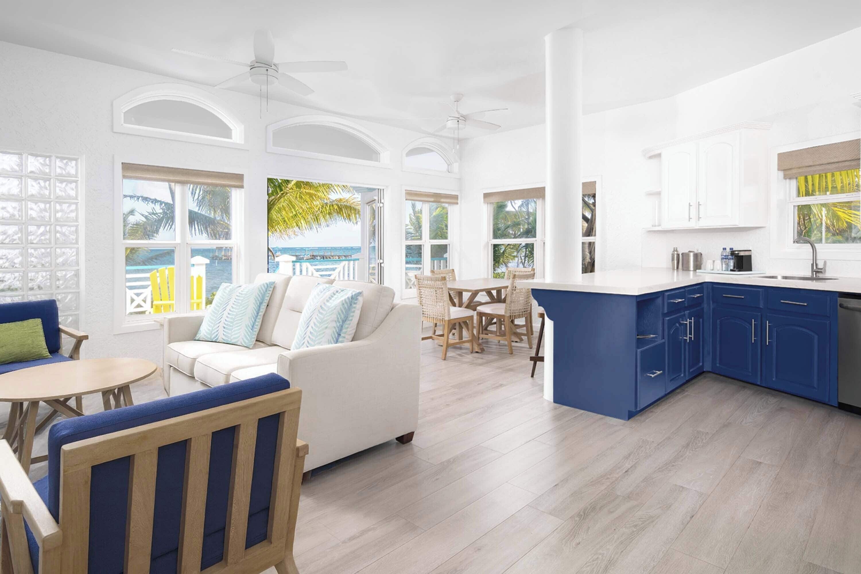 Suite, 2 habitaciones, balcón, vista al océano | Área de sala de estar