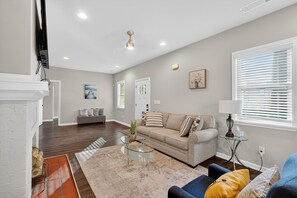 Living area - NEW! Spacious 3BR Mozley Park Home with Fenced Yard (Atlanta)