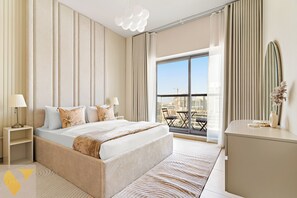 Luxury Apartment, Balcony, City View | In-room safe, cribs/infant beds, free WiFi, bed sheets