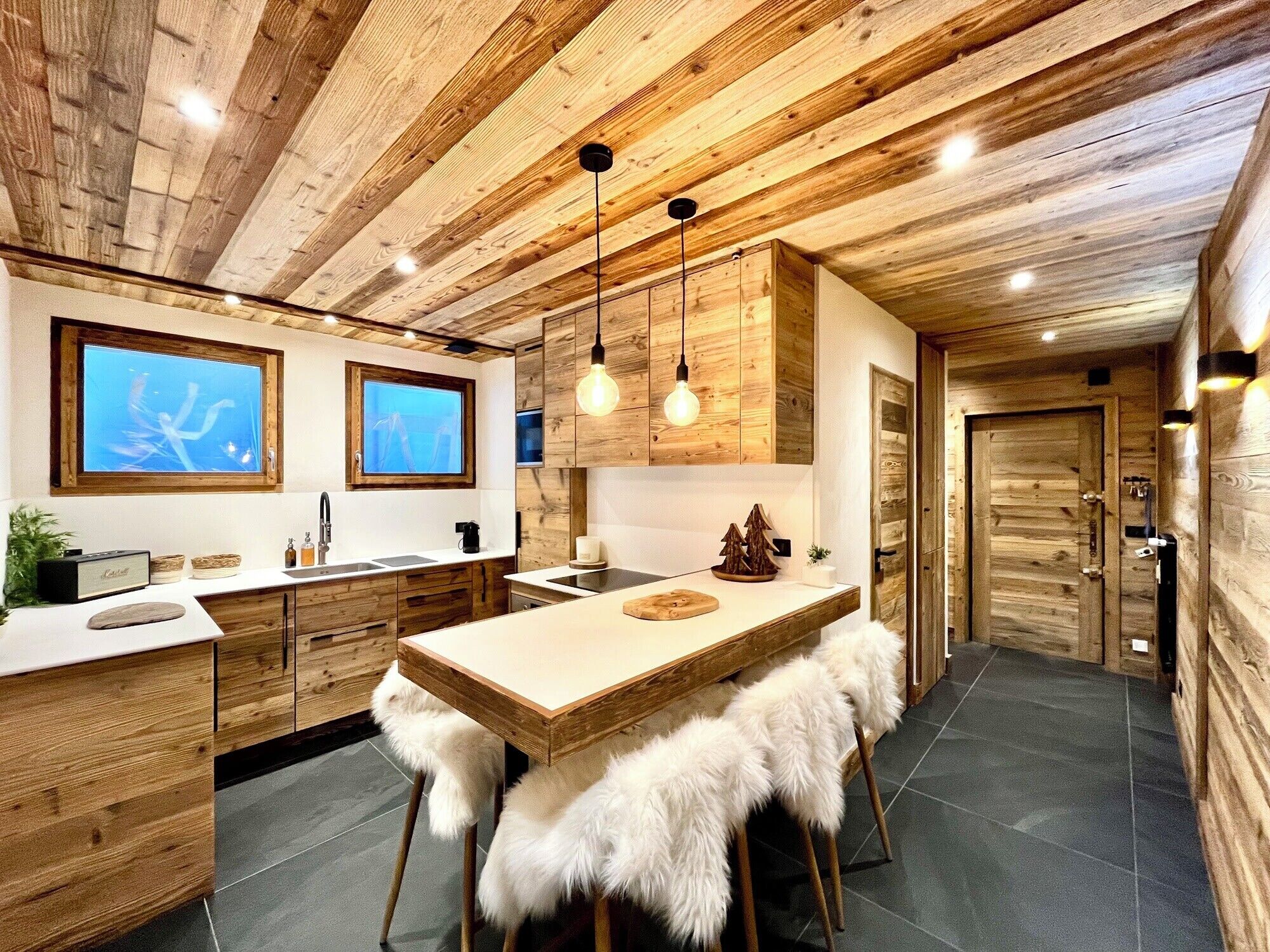 Fridge, oven, dishwasher, coffee/tea maker