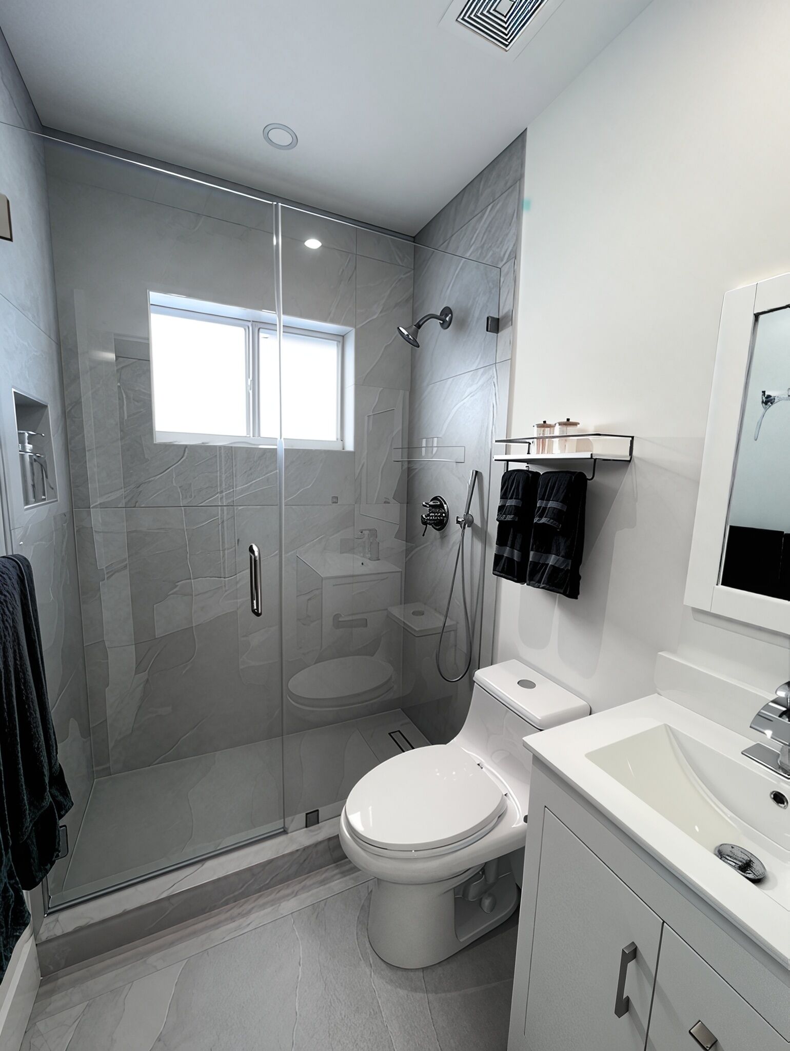 New! Casita Luxury Chic w/Parking Coconut Grove | Badkamer | Een douche, gratis toiletartikelen, een haardroger, handdoeken