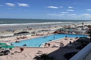 Outdoor pool, a heated pool - Full Ocean View, Balcony, Kitchen, King Bed, One Bedroom (Daytona Beach)