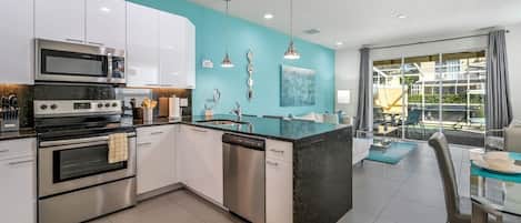 Villa (3 Bedrooms) | Private kitchen | Microwave, oven, high chair, blender