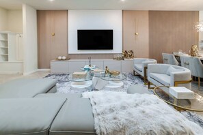 House (5 Bedrooms) | Living area | 50-inch Smart TV with cable channels - Funtastic Themed 5BR Home, Pool & Game Room (Clermont)