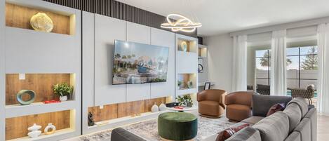 House (Multiple Bedrooms) | Living area | 50-inch Smart TV with cable channels