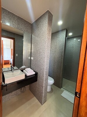 Deluxe Room, City View | Bathroom | Shower, towels, soap, shampoo