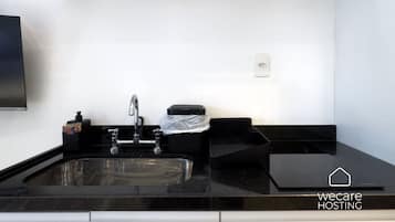 Apartemen Deluks, pemandangan kota | Dapur pribadi