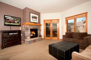 TV, fireplace - Near Gondola! | 1BR Condo w/ Hot Tub & Fireplace (Keystone)