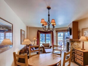 TV, fireplace - Near Gondola! | 1BR Condo w/ Hot Tub & Fireplace (Keystone)