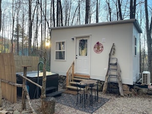 Outdoor dining - Enjoyable 1-bedroom Tiny cottage with AC /heat and Hot Tub in charming Del Rio (Del Rio)