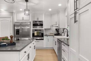 Fridge, microwave, stovetop, dishwasher - Desert Pool Cabin | Game Yard · Old Town Views (Scottsdale)