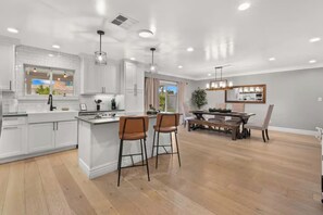 Fridge, microwave, stovetop, dishwasher - Desert Pool Cabin | Game Yard · Old Town Views (Scottsdale)
