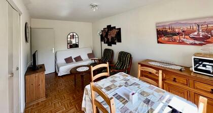 Bright T2 with Wi-Fi and washing machine, center of La Roche-Posay