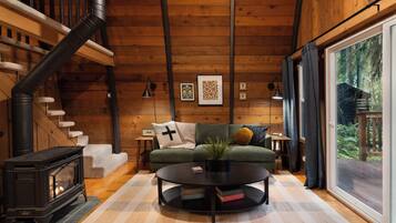 Fireplace, books