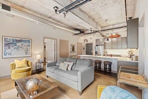 Íbúð (2 Bedrooms) | Einkaeldhús | Örbylgjuofn, bakarofn, eldavélarhellur, uppþvottavél