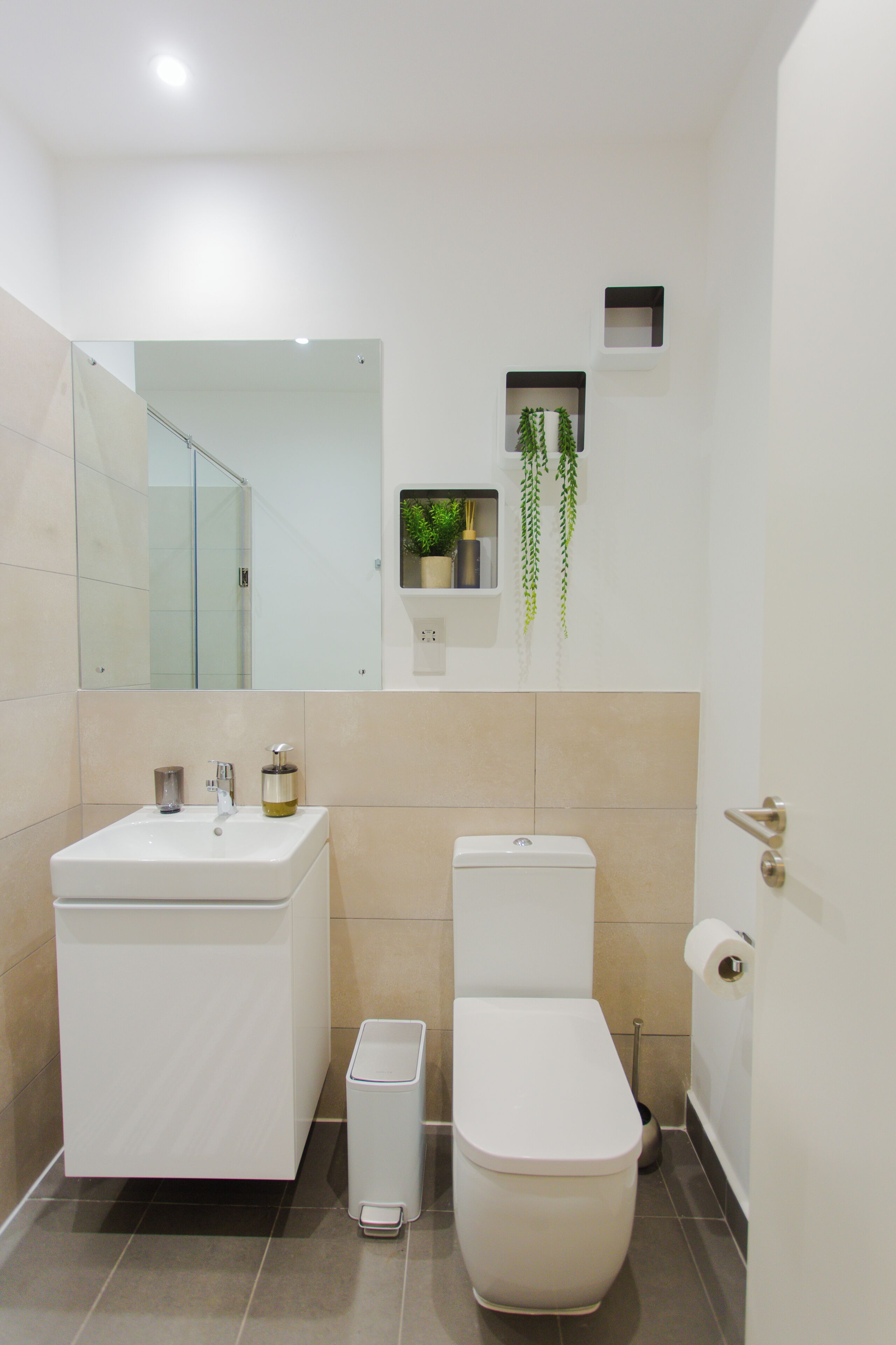 Shower, eco-friendly toiletries, towels, soap