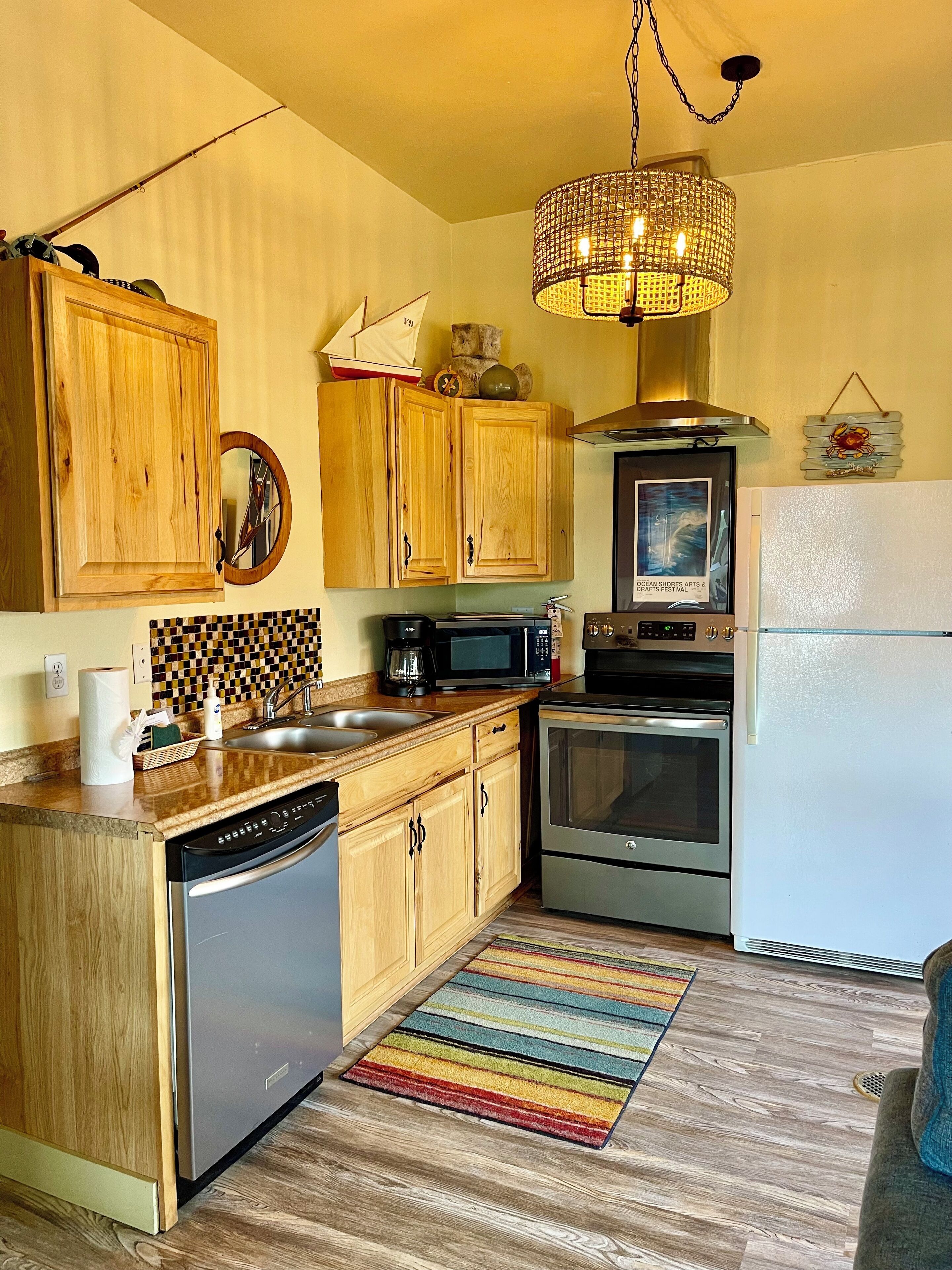 Microwave, oven, stovetop, dishwasher