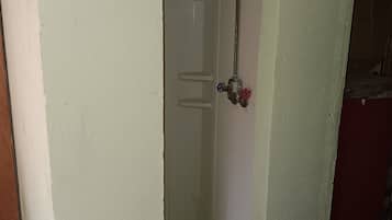 Shower, towels, toilet paper