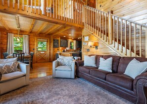 Smart TV, fireplace - 5BR Cabin w/ Hot Tub, Theater & Game Room (Pigeon Forge)