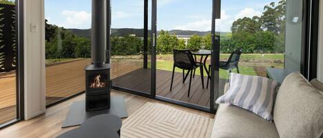 Televisión, chimenea