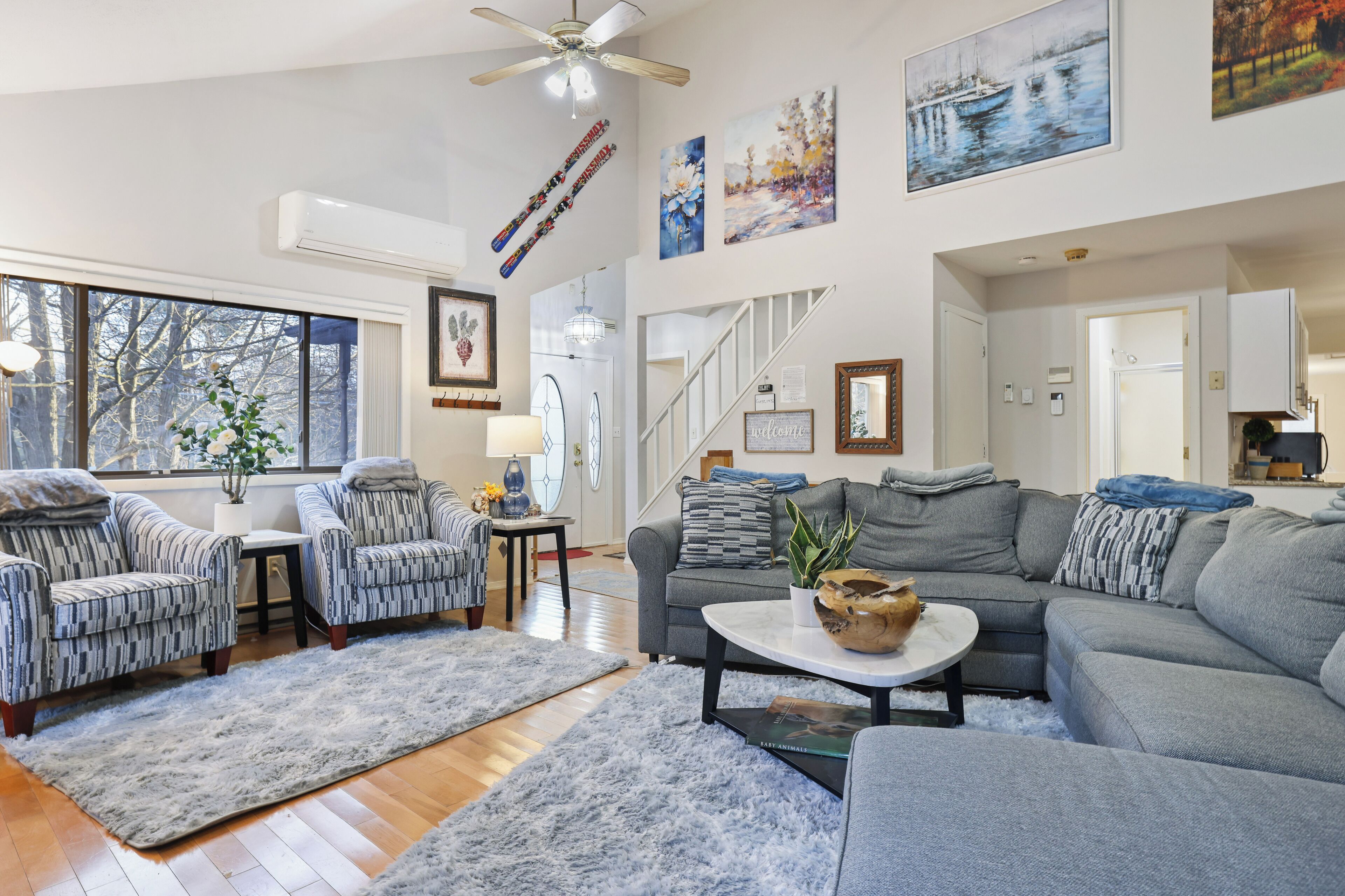 Televisión y chimenea 