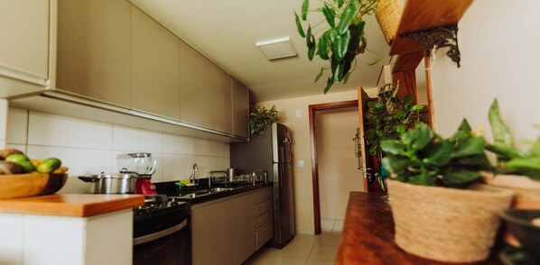 Fridge, oven, stovetop, toaster