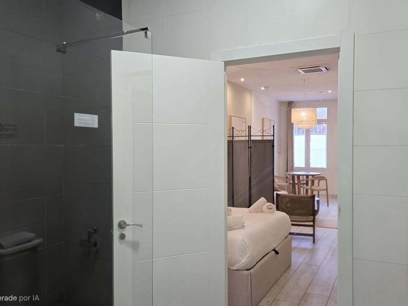 Ducha, secador de pelo, toallas