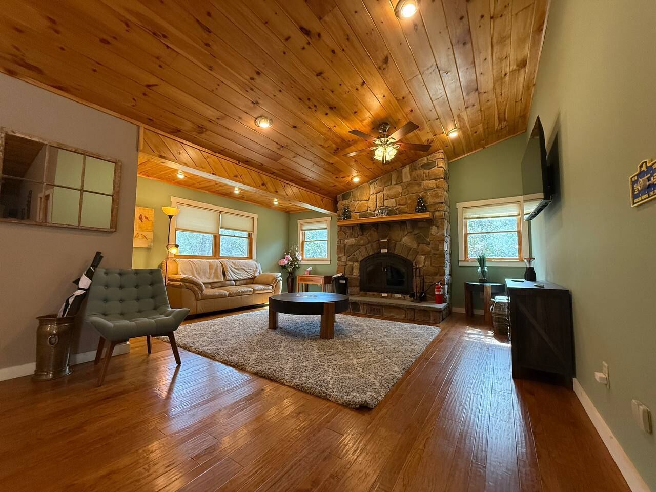 Una Smart TV, una chimenea