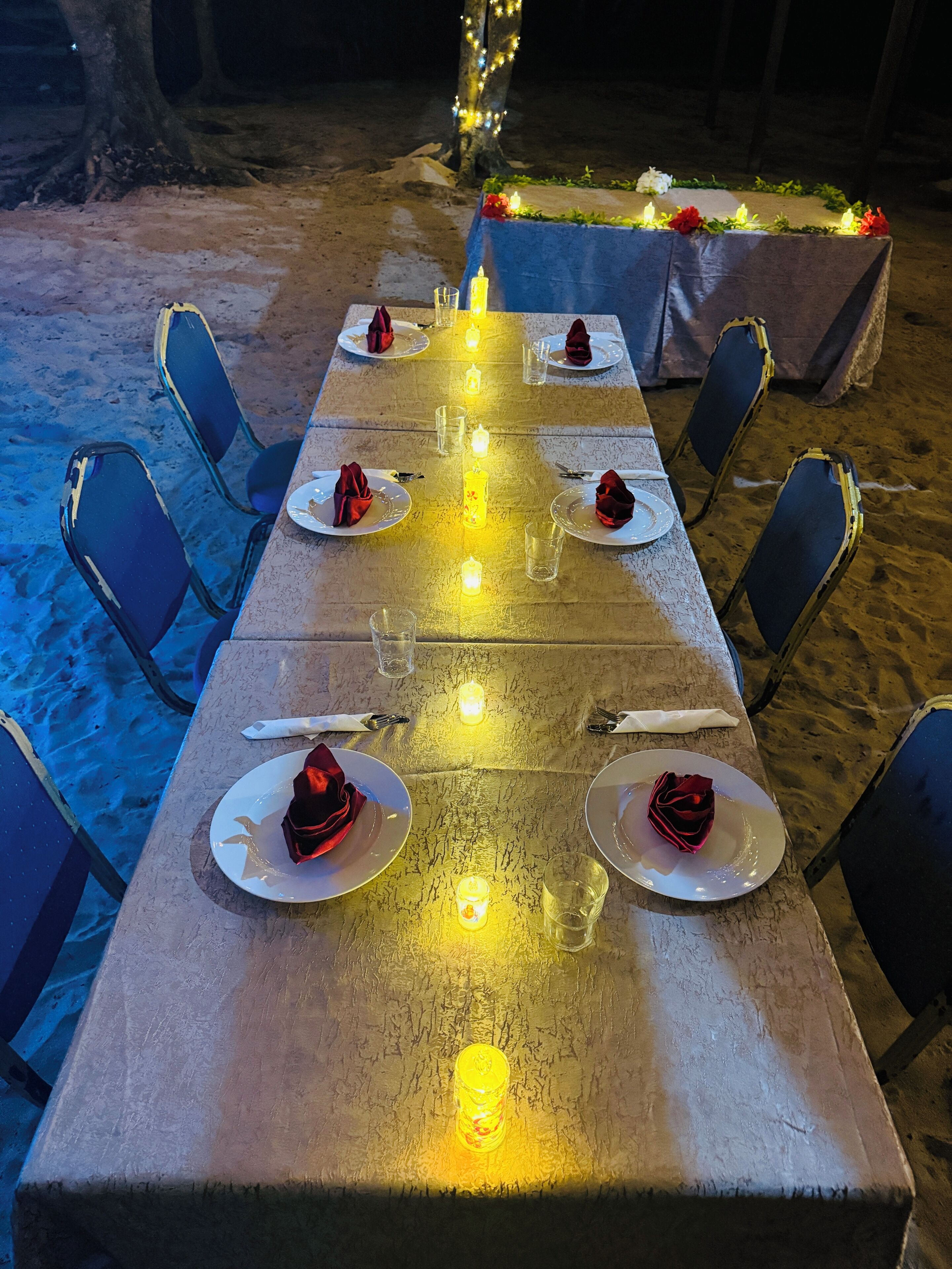 Outdoor banquet area