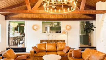 Smart TV, fireplace, video games, table football