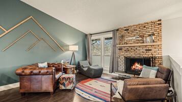 Smart TV, fireplace, video games, foosball