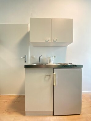 Basic Apartment | Private kitchenette | Fridge, stovetop
