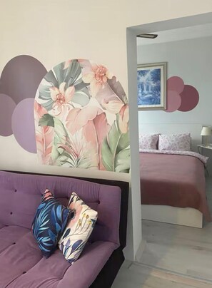 Departamento Deluxe, 1 cama Queen size y sofá cama, balcón | Escritorio y espacio para trabajar con laptop