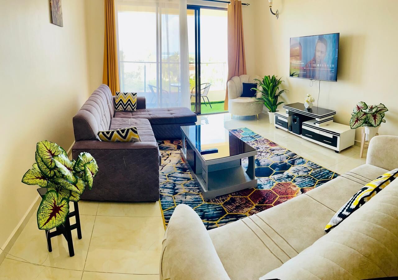 Luxe appartement, uitzicht op zee | Woonruimte