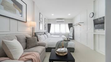 Firemannsrom – deluxe, 2 queensize-senger, ikke-røyk | Skrivebord, strykejern/-brett og wi-fi (inkludert)