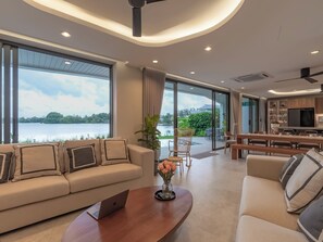 Luxury Villa, Lake View | Living area - Lakeside 5br New Pool Villa (Chalong)