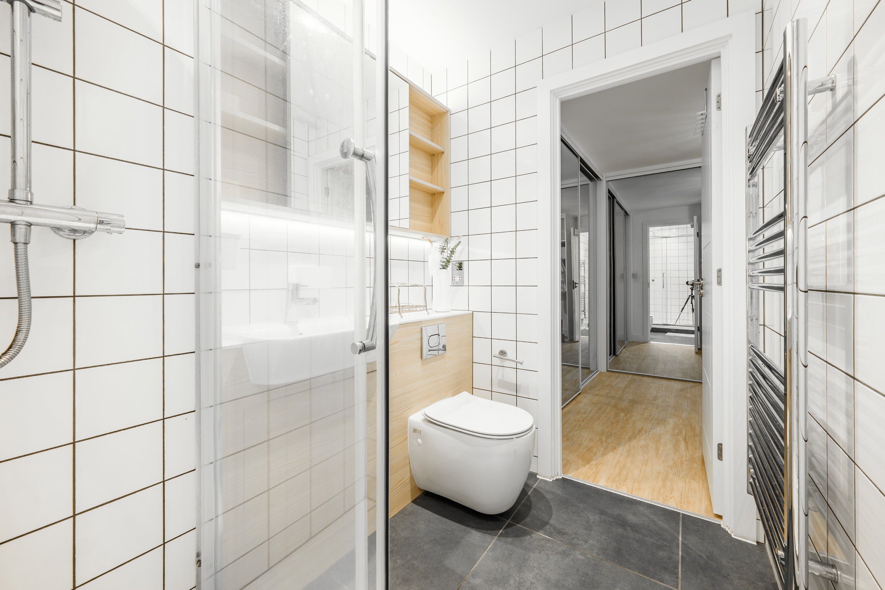 Douche, serviettes fournies